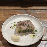 Cow tongue and lentil terrine