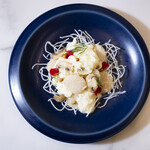 Stir-fried scallops with rich cream Unzen egg white sauce