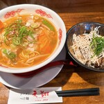 tenshoura-men - 期間限定・かす入り野菜ラーメンとプチチャーマヨ丼