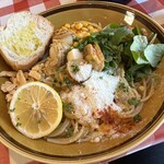 Trattoria bambina - 【2024.3.7(木)】ホタテバターしょうゆとレモンのパスタ（並盛・乾麺・100g）1,400円のパスタ