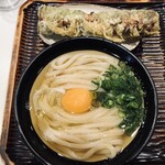 うどん 丸香 - かけ月見うどん（並）＋ちくわ天