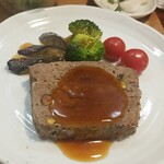 キッチン ブルー グローブ - 正面から、ソースは多め