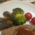 キッチン ブルー グローブ - 備え付け野菜のアップ