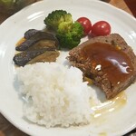 キッチン ブルー グローブ - ご飯にソースを吸わせます