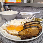 味の萬楽 - チャーシューエッグ定食(裏メニュー)