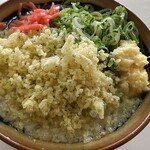 富士見うどん - 2024/03/07
      温かけうどん 290円
      麺増量 1玉 120円
      天ぷら 各150円
      ・紅しょうが かきあげ
      ・鶏ささみ
      ・いかげそ
      ✳︎ネギ、天かす、生姜、紅生姜 無料