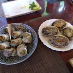 魚山人 - サザエと鮑