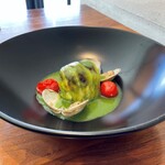 SAVORY - 天然鯛のキャベツ包み焼き 菜の花ソース