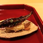 銀座 きた川 - 海老芋と焼きモロコ