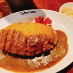 堺東カレー専門 タベルー - とんかつカレーとらっきょう　辛味スパイスは美味しいけど後からすごく辛さがくるので今日は我慢しました。