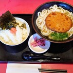 Kimuraya - 丸天うどん博多ご飯セット 790円＋うどん大盛り 100円