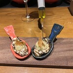 創作鉄板 粉者東京 - 牡蠣のお好み焼き風ソテー　トリュフオイル注入〜