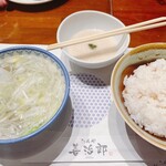 たんや善治郎 - 定食のとろろとご飯とスープ