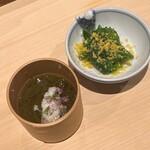 Sushi Taira - 大村湾　もずく　菜の花
