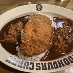 100時間カレーB&R 浦安店 - 牛すじカレーと完熟トマトのビーフハヤシにロースカツ