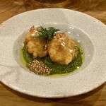 文化商店 - ホタテのフリット 春菊のソース(税別1,100円)