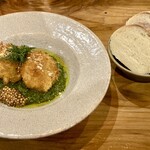 文化商店 - ホタテのフリット 春菊のソース(税別1,100円)