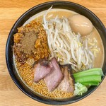 味噌っ子 ふっく - チャーシュー担々麺(野菜まし)+味玉  ¥1.390-