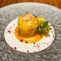 中国料理 「王朝」 ヒルトン東京 - ホタテ貝とリンゴのフリッター マンゴーソース