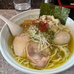 美志満 - 創業の塩ワンタン麺+味玉　計1250円