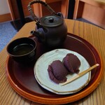 中将堂本舗 - 中将餅&せん茶ホットのセット♪