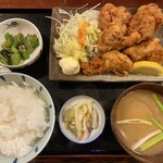 はるな - 若鳥唐揚定食 820円（ご飯大盛 おかわりサービス）