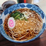 ぎんねこ - 茹で過ぎじゃないのかな。温かいたぬき蕎麦、小かつ丼セット 850円