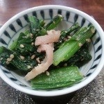 蕎麦切り 酒 大愚 - 小松菜胡麻あえ。