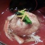 蕎麦切り 酒 大愚 - 海老芋まんじゅうの蟹あんかけ。