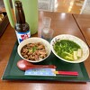 石垣やいま村　あんぱる食堂 - 「アーサそば 小」(700円)「肉めし」(350円)「石垣島地ビール」(700円)