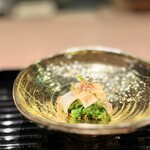 蓬左茶寮 - 剣先イカ 菜の花 胡麻和え