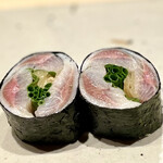 すしやのたい悟 - 鰯磯辺巻き（大船渡）たっぷりの山葵と共にいただくと最高ー♡ これ、大好きです♪