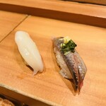 千寿司 - イカ・縞鯵