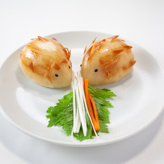 SNS映え◎可愛いハリネズミ・パンタの形のまんじゅう、小籠包