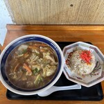 わが家 - 野菜あんかけラーメン＋半チャーハンセット