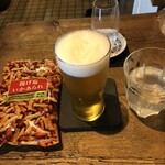 麹町いづみや しろ - あがりビール・あげ塩いかあられ 