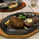 肉の万世 本店 - カットステーキ70gとハンバーグ