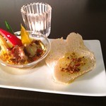 Cafe VG - ランチ前菜・彩り野菜とキノコのオイルコンフィ、にんにく不使用の自信作です