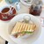 カフェ チューン - 料理写真:ハムとベーコンのホットサンド＋ドリンクセット（1300円）