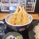 十割そば会 - 海老天丼はこんな感じ！