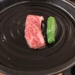 万葉の湯 - お肉とししとう