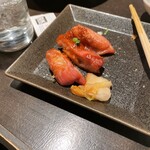 RAKUZO - 若鶏の西京焼き　柚子胡椒ソース（取り分け後に撮影）