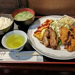 たか丸食堂 - いろいろプレート 玉子焼き アジフライ(900円)。