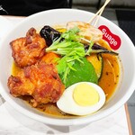 北海道スープカレー Suage - 自家製ザンギと７種の野菜カレー@¥