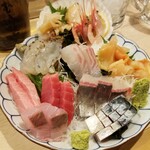 出羽鮨 - 刺盛り全体図。