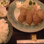 矢嶋食堂 - カキフライ定食の全容♪