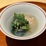 銀座 しのはら - 鍋物:ハマグリ•ワカメ•木の芽