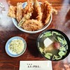 Dotenoi Seya - 天丼(ハ)、天丼のセット漬物、お吸い物(別注文)