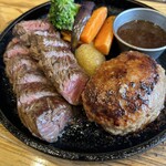 STEAK&HAMBURG HIGE - ハンバーグ200g&ステーキ200g ¥3,410