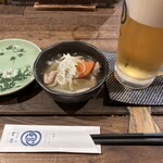 Yashago - お通し+生ビール